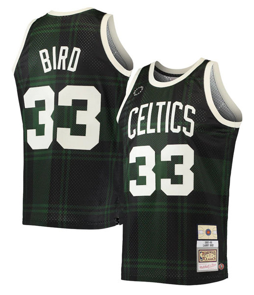 Men's Boston Celtics #33 Larry Bird 1985-86 Hardwood Classics Uninterrupted Swingman Stitched Jersey